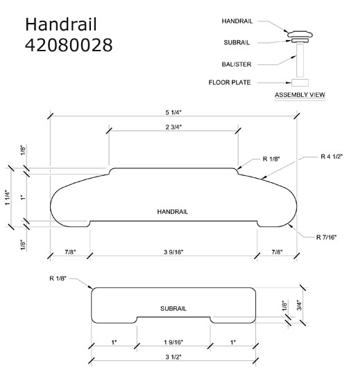 42080028 Ipe Handrail & Subrail