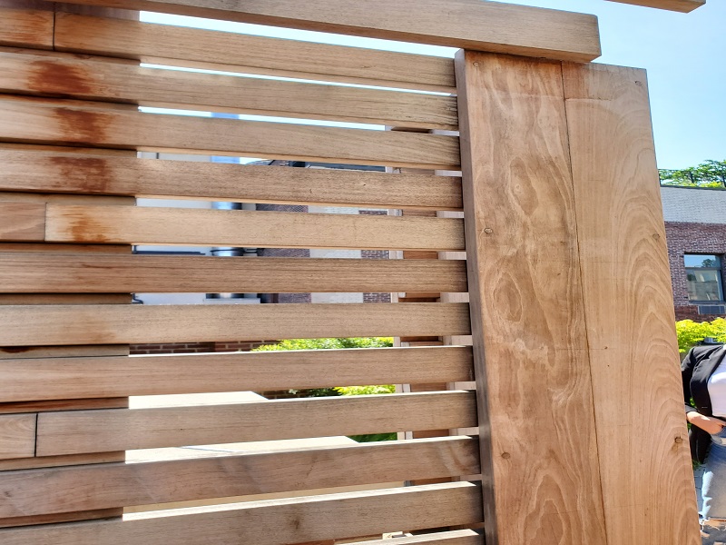 Closeup of Ipe Decking as Fencing