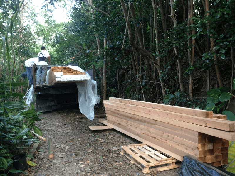 Unloading the Cedar Beam in USVI