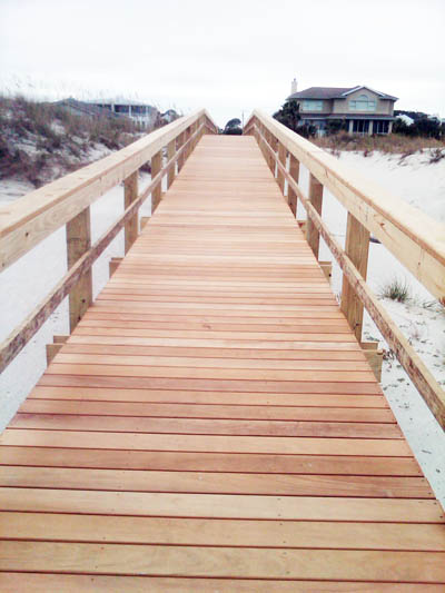 Florida beach Garapa decking boardwalk