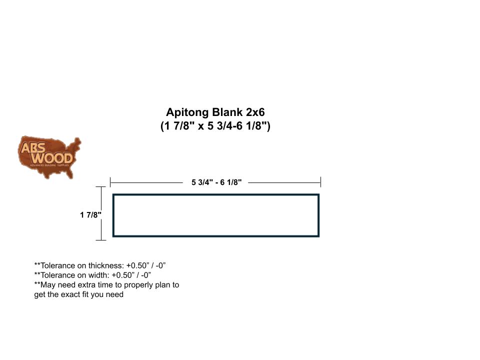 Apitong Blank 2×6 (1 7_8_ x 5 3_4-6 1_8_) Apitong Blank 2×6 (1 7_8_ x 5 3_4-6 1_8_)