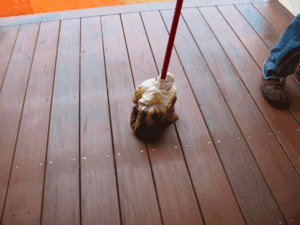 Deck Finishing &#8211; Photo Journey - broom-w-tshirt-300x225